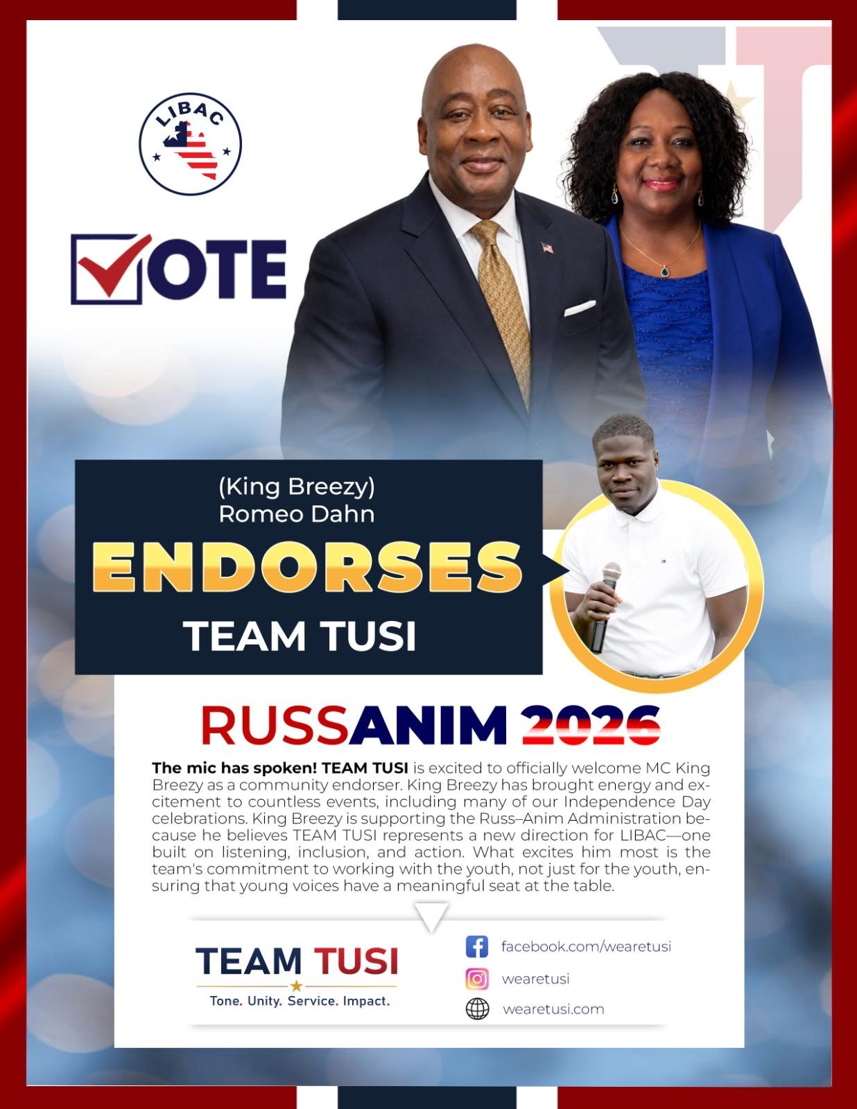 THE MIC HAS SPOKEN: MC KING BREEZY ENDORSES TEAM TUSI